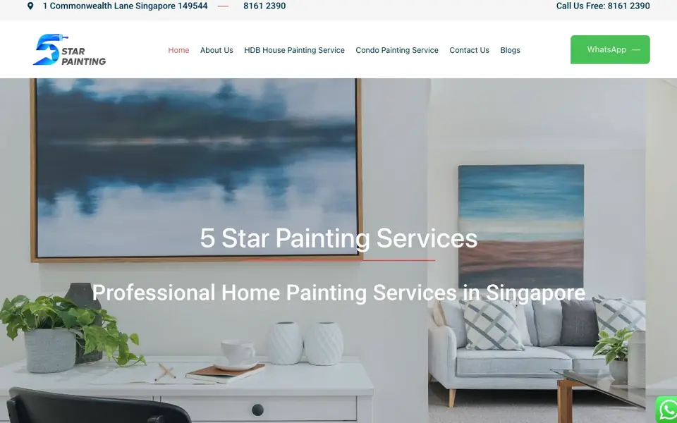 5 Star Painting website homepage, 4 Oct 2026