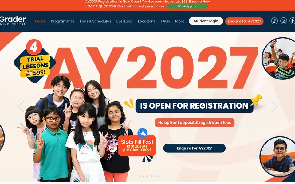 AGrader Learning Centre website homepage, 4 Oct 2026