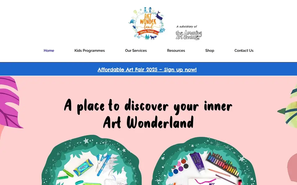 Art Wonderland website homepage, 4 Oct 2026