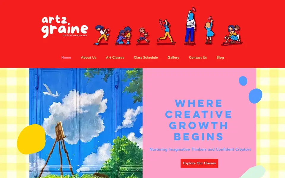 ArtzGraine Art Studio website homepage, 4 Oct 2026