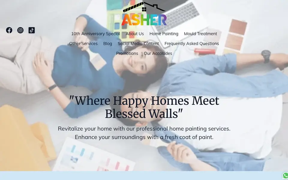 Asher website homepage, 4 Oct 2026