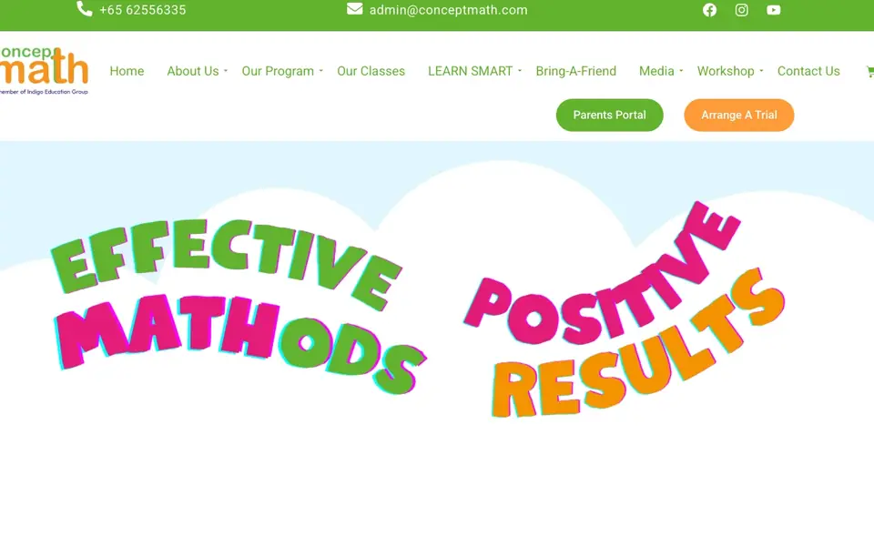 Concept Math Tuition Centre website homepage, 4 Oct 2026