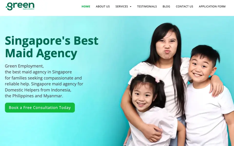 Green Employment website homepage, 4 Oct 2026
