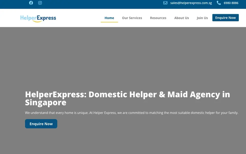 Helper Express website homepage, 4 Oct 2026