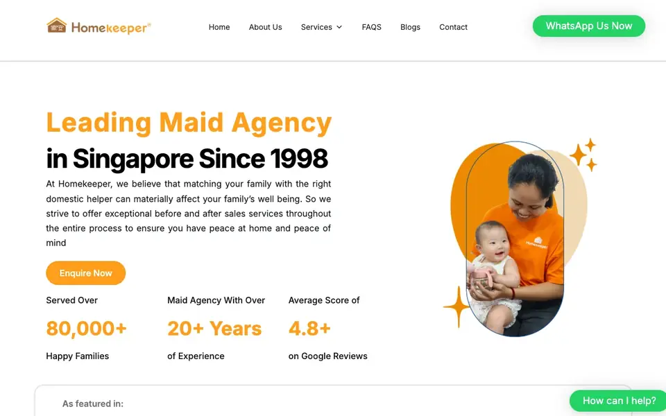 Homekeeper website homepage, 4 Oct 2026
