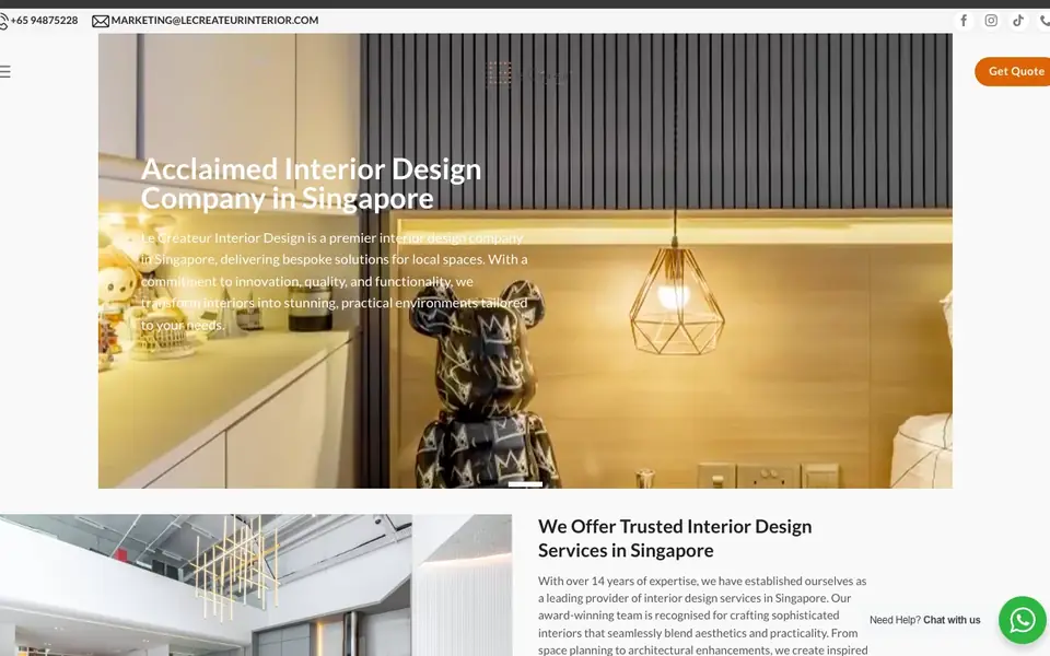 Le Createur Interior Design website homepage, 4 Oct 2026