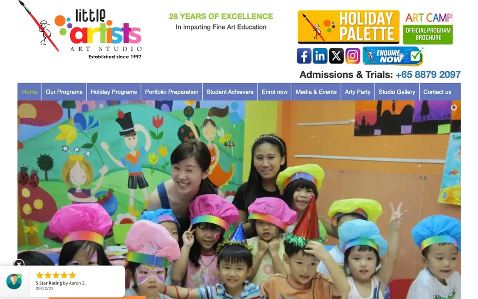 Little Artists Art Studio website homepage, 4 Oct 2026