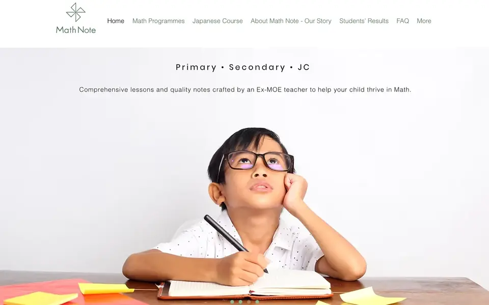 Math Note website homepage, 4 Oct 2026