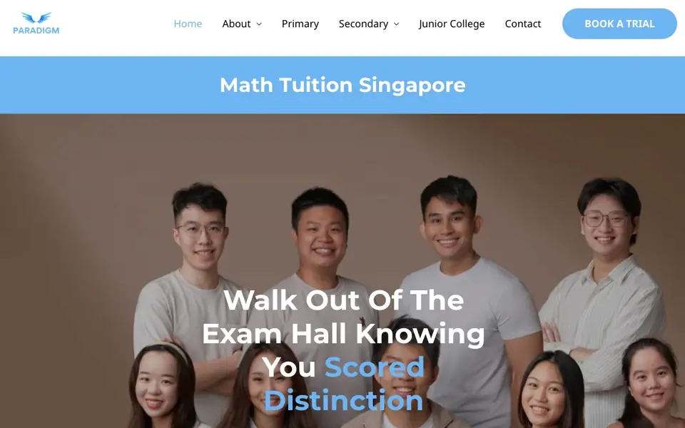 Paradigm Math website homepage, 4 Oct 2026