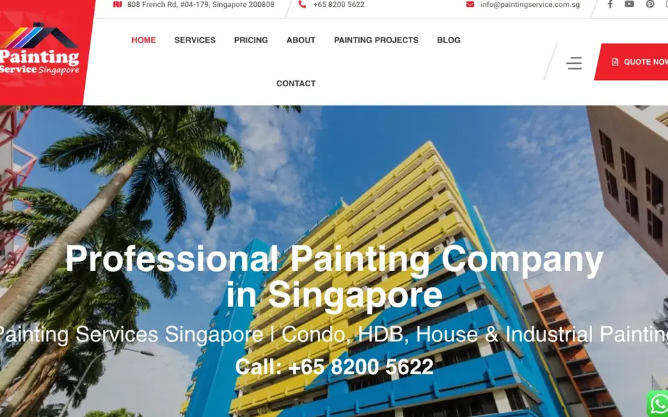 Painting Singapore website homepage, 4 Oct 2026