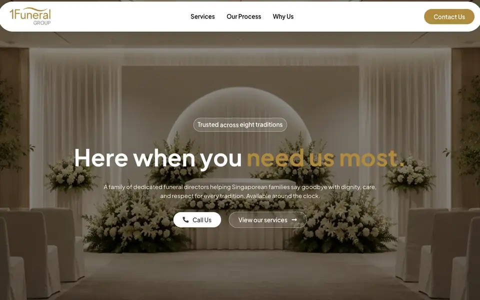 SK Funeral Group website homepage, 4 Oct 2026