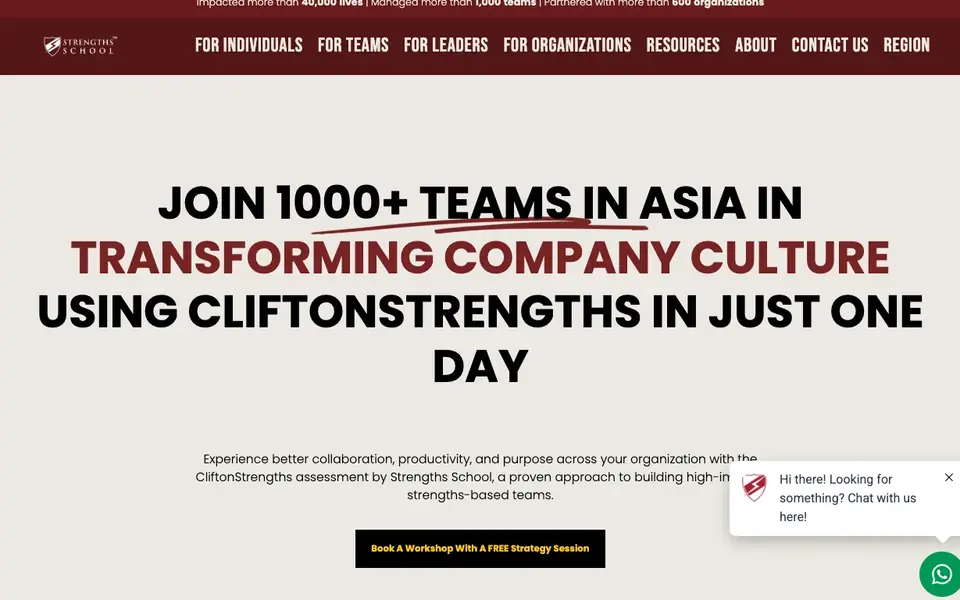 Strengths School™ website homepage, 4 Oct 2026