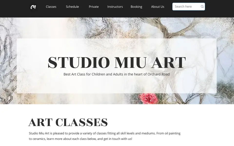 Studio Miu Art website homepage, 4 Oct 2026