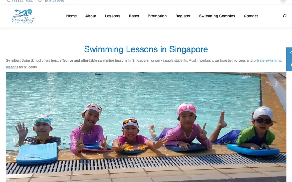 Swim Best @ Bukit Batok Swimming Complex website homepage, 4 Oct 2026