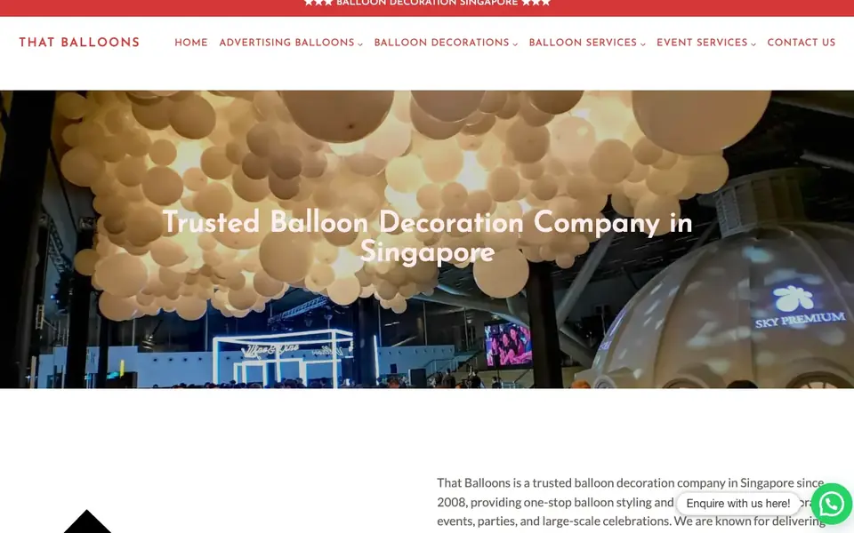 That Balloons website homepage, 4 Oct 2026